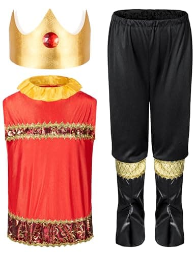 Elibelle Boys' Red Royal Birthday & Halloween Cosplay Outfit