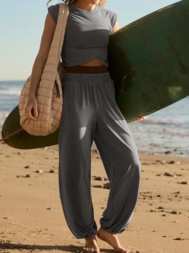 Glamaker Women's Two-Piece Athletic Set Casual Workout Tops & Sweatpants