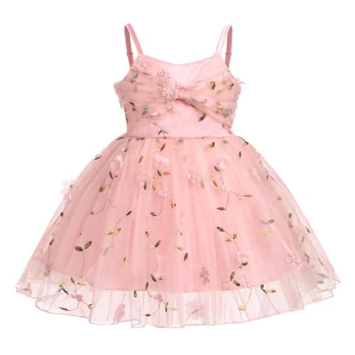 Toddler Girl Strawberry Floral Butterfly Tulle Birthday Dress