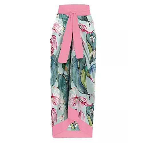 IMEKIS Women’s Floral Print Bikini Set with Wrap Skirt