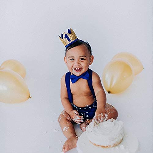 IBTOM CASTLE Baby Boy 1st Birthday Cake Smash Outfit 4pcs Set - Jungle Wild ONE