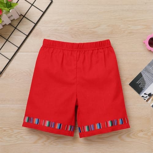 IMEKIS Toddler Boys Traditional Mexican Outfit for Birthday Party Shorts Shirts