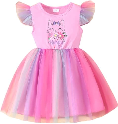 Gothletic Little Girls Tulle Tutu Dress for 2-7Y Summer Sundress