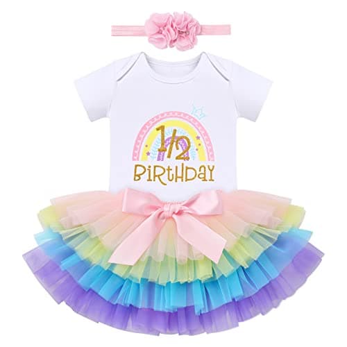 ODASDO Boho Rainbow Birthday Cake Smash Outfit Set