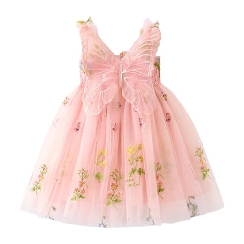 Nileafes Toddler Girl Fairy Butterfly Tulle Casual Birthday Dress