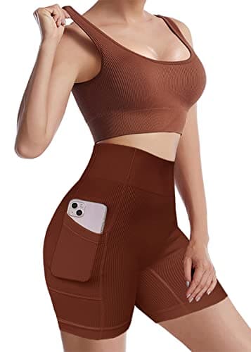 Niyokki Women's Seamless Crop Tops & Leggings Workout Set