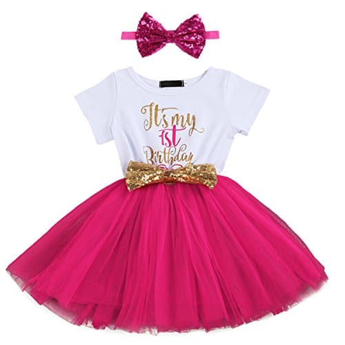 IBTOM CASTLE Baby Girls Newborn 1st/2nd Birthday Cake Smash Tutu Dress
