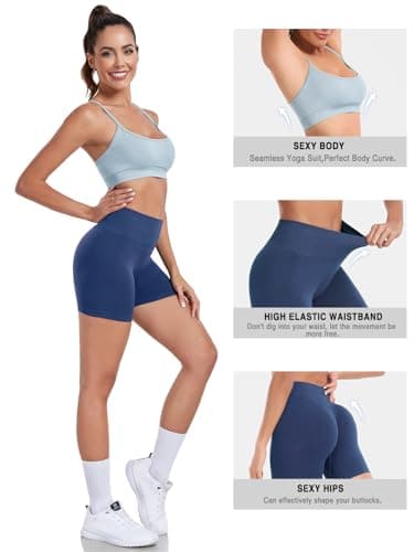 High Waisted Yoga Shorts and Strappy Sports Bra Gym Set for Women