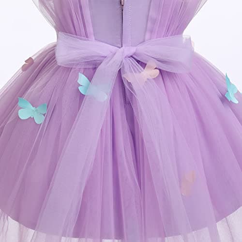 ODOLDI Toddler Butterfly Tulle Birthday Dress High Low