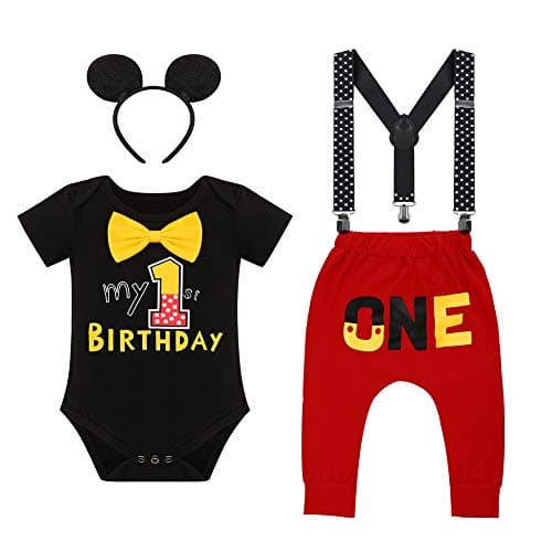 IMEKIS Toddler Boys 2nd Birthday Outfit Bowtie Romper Pants Headband