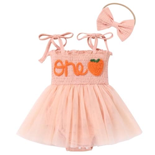 Baby Girls 1st Birthday Romper Tutu Dress - One Year Old Party Outfit