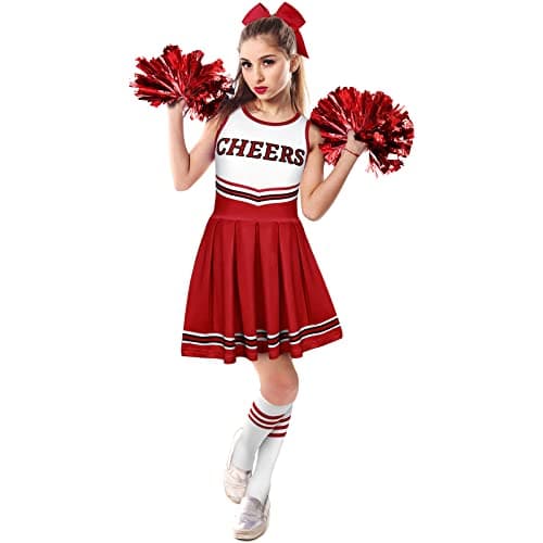 Haysandy 4-Piece Girls Halloween Cheerleader Costume Set