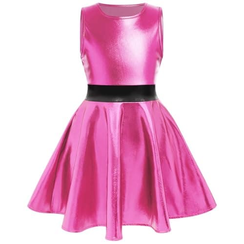 IMEKIS Holographic Skater Dress for Girls 3-12T - Perfect for Halloween, Music Festivals, and Cosplay