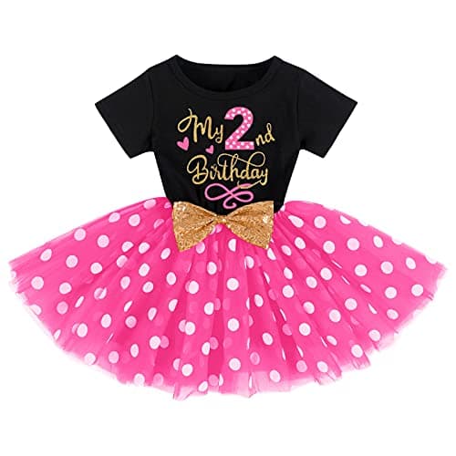 IMEKIS Baby Girls Polka Dots Tulle Tutu Dress for 1st 2nd Birthday Party