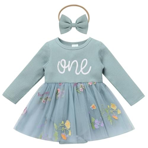 IMEKIS Baby Girl 1st Birthday Pumpkin Romper & Sparkle Headband Outfit