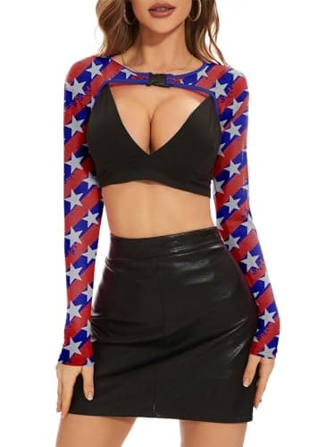 Zando Halloween Mesh Crop Top for Women