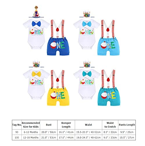 Birthday Outfit Set for Baby Boys: Romper, Shorts, Suspenders, Hat