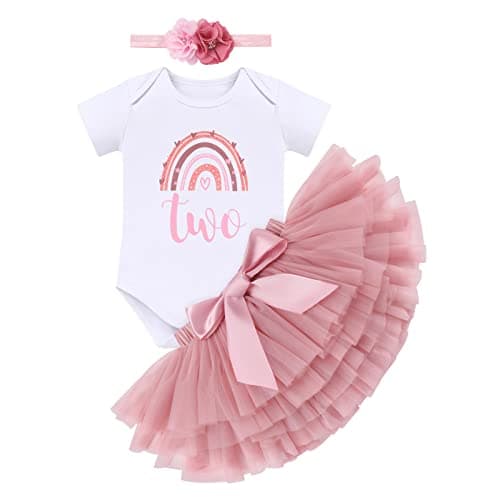 Boho Rainbow 1st Birthday Outfit for Baby Girls