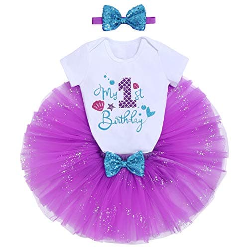 Baby Girls Mermaid 1st Birthday Outfit Set