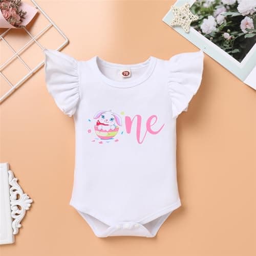 IMEKIS Baby Girls 1st Birthday Sunflower Romper & Shorts + Headband Set