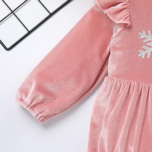 FYMNSI Solid Color Velvet Romper for Baby Girl Fall Birthday Outfit