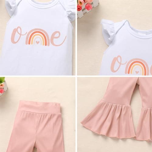 IMEKIS Baby Girl 1st Birthday Strawberry Peach Romper & Outfit
