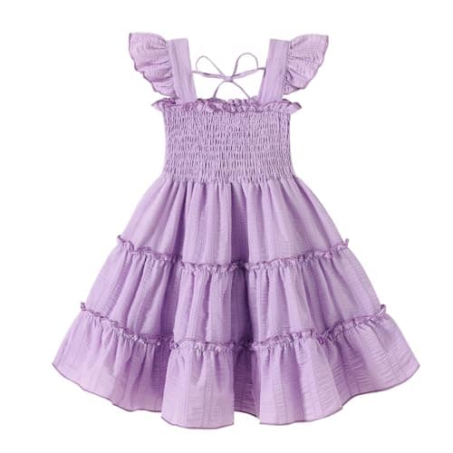 Younger Tree Girls Sleeveless Ruffle Dress Summer Beach Outfit