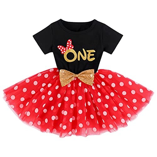 IMEKIS Baby Girls Polka Dots Tulle Tutu Dress for 1st 2nd Birthday Party