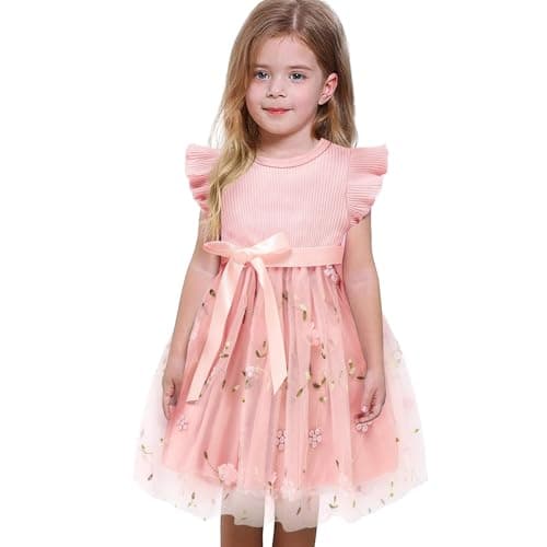 Sinhoon Toddler Girl Tulle Summer Ruffle Dresses 1-6Y