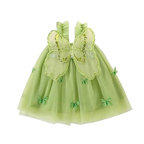 ZINTAOZT Toddler Butterfly Wings Sleeveless Skirt Birthday Party Tutu Dress