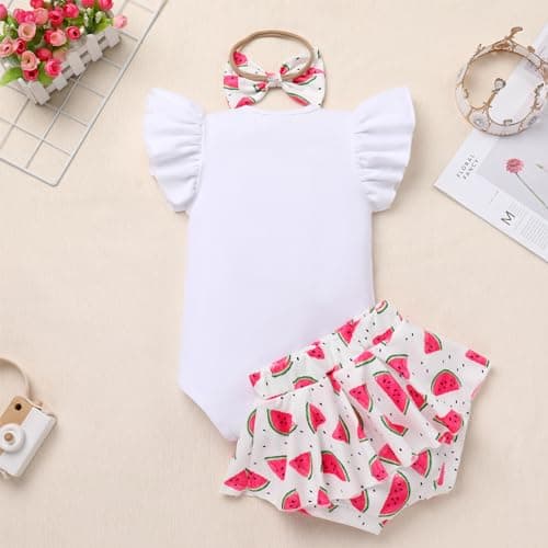 Sunflower Peach Romper Set for Baby Girls 1st Birthday