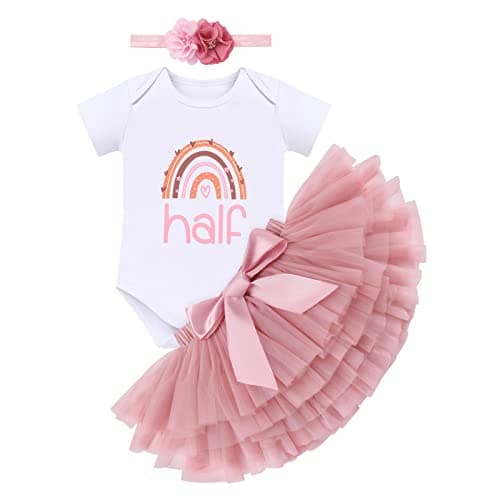 Boho Rainbow 1st Birthday Outfit for Baby Girls