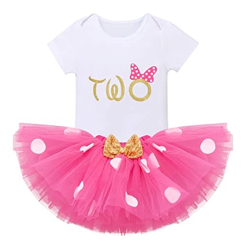 IMEKIS Baby Girls 1st Birthday Tutu Romper with Polka Dots & Mouse Ears Costume