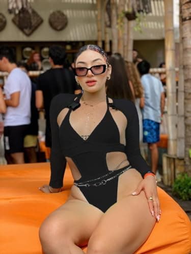 Ella Lust Rave Outfits: Neon Bodysuit & Mesh Crop Top Set for Women