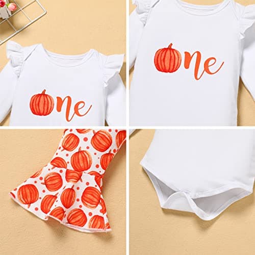 Baby Girls Pumpkin Mouse 1st Birthday Outfit Set