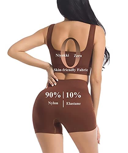 Niyokki Women's Seamless Crop Tops & Leggings Workout Set