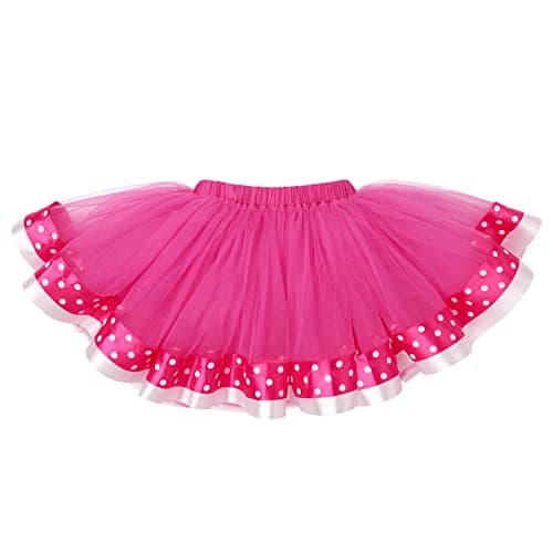 Baby Girls Birthday Outfit with Polka Dots Tops and Tutu Skirt
