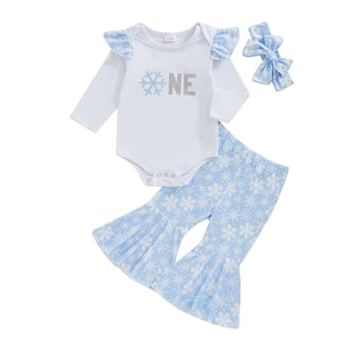 Filgrox Winter 1st Birthday Outfit - Snowflake Romper & Headband