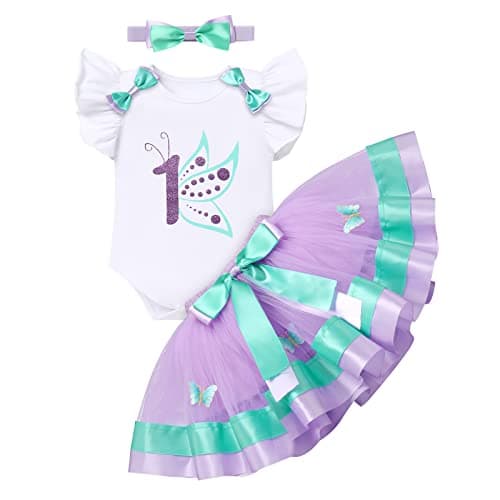 ODASDO Baby Girl Animal Theme 1st Birthday Cake Smash Outfit Set