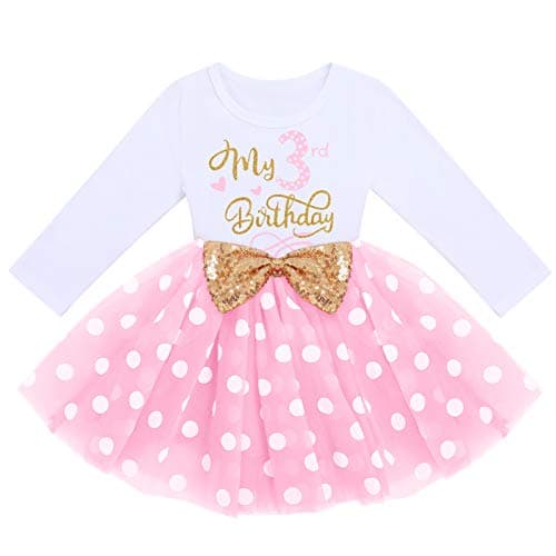 IMEKIS Baby Girl 1st 2nd 3rd Birthday Tutu Dress with Polka Dots