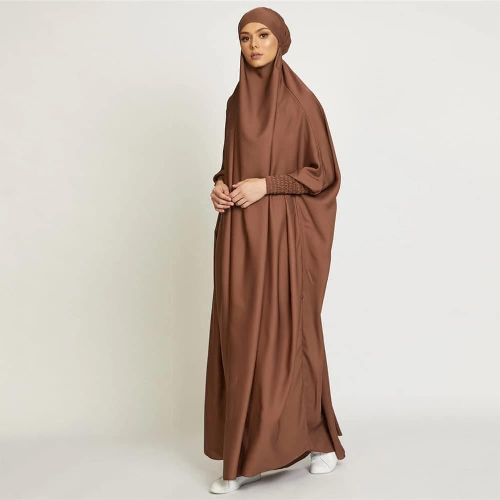 Women Muslim Abaya Long Sleeve Eid Dress Full Cover Middle East Arabian Robe Ramadan Dubai Islamic Prayer Clothes