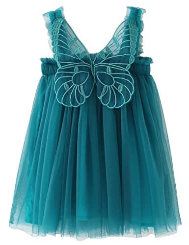AGQT Baby Girls Butterfly Print Tulle Tutu Sundress 6M-6T
