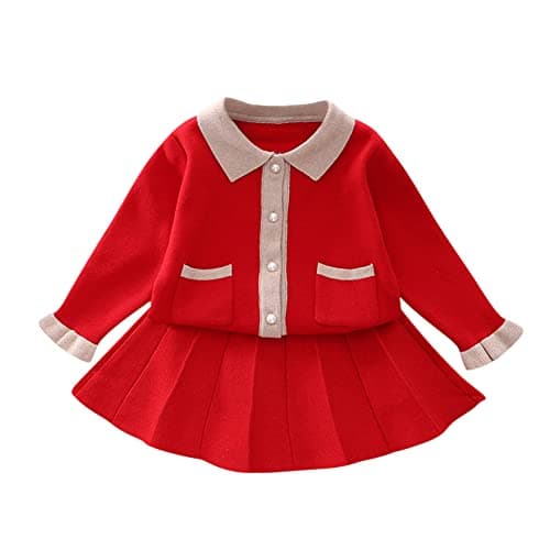 Toddler Girls Knitted Sweater and Skirt Set