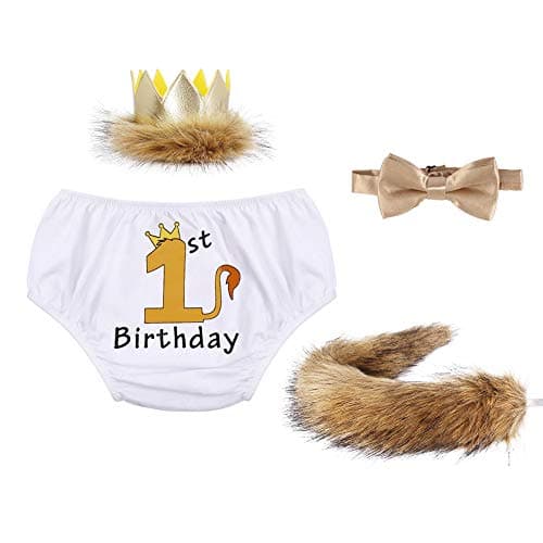 Wild ONE Lion Cake Smash Birthday Outfit for Baby Boys