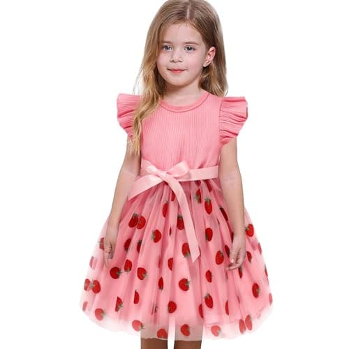 Sinhoon Toddler Girl Tulle Summer Ruffle Dresses 1-6Y