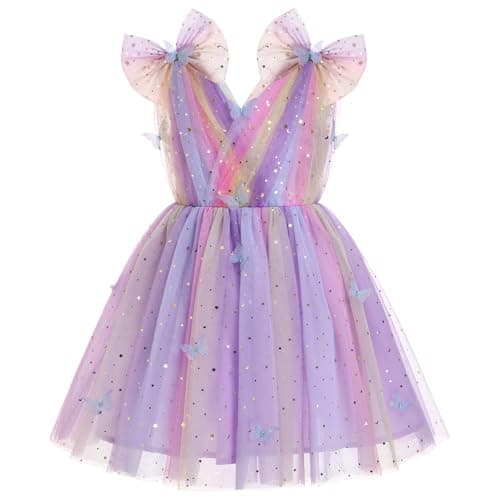 Butterfly Sparkle Sequins Tulle Dress for Toddler Girls 2-10T