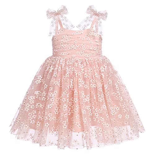 Sequin Ruffle Tulle Bowknot Sundress for Baby Girls