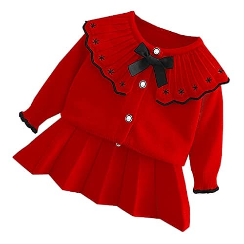Toddler Girls Knitted Sweater and Skirt Set