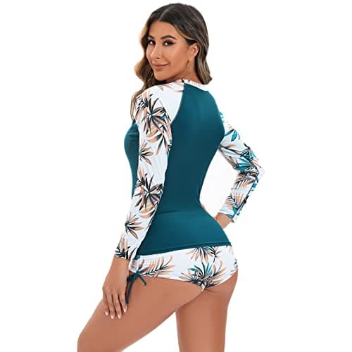 Women's Floral Print Rash Guard Swimwear Set