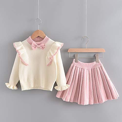 Toddler Girls Knitted Sweater and Skirt Set